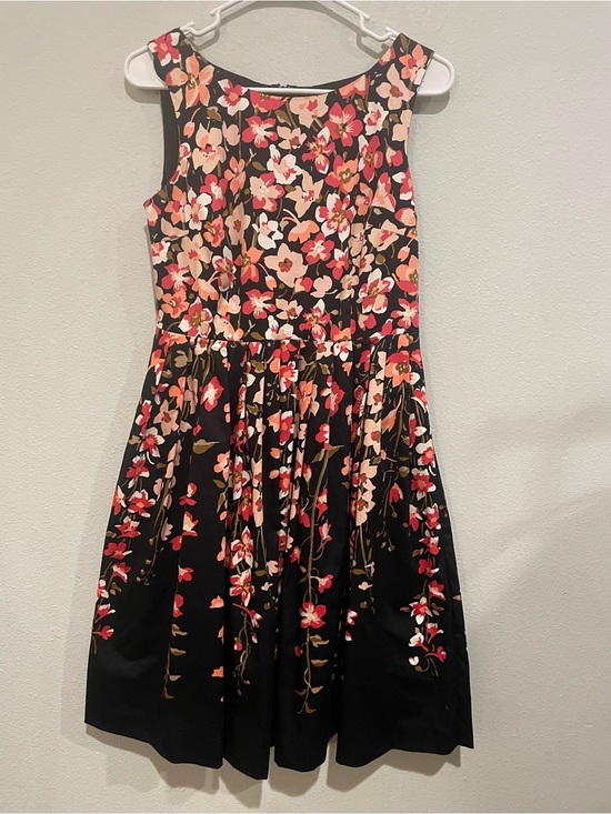 Talbots Dresses & Skirts - Talbots Black Dress with Pink and Cream Floral Accents